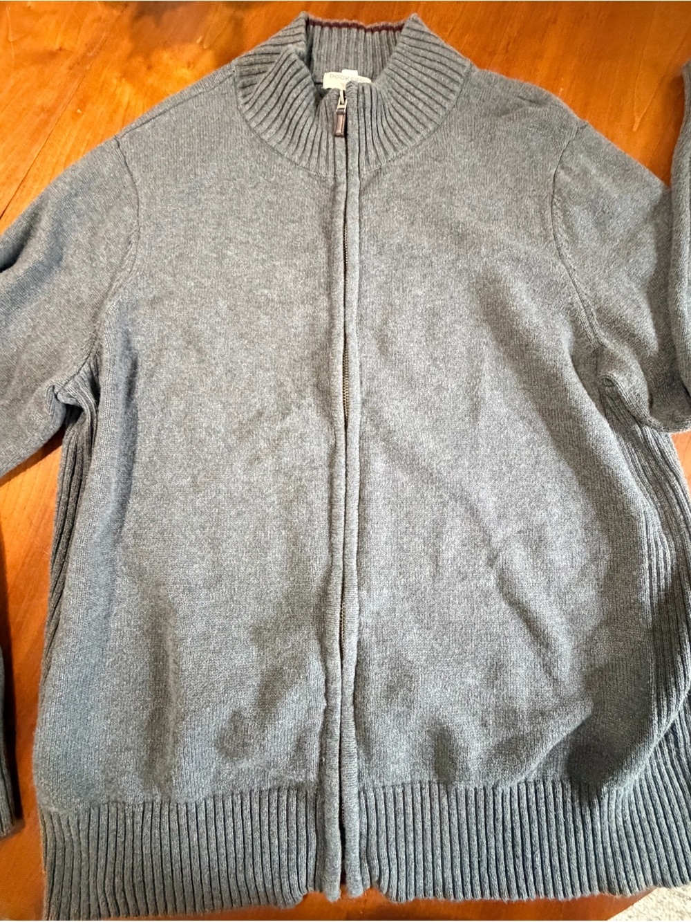 Dockers Men's Full-Zip Grey Sweater Jacket